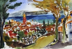 Miroslav Konrád, St. Tropez, akvarel 40x30 cm