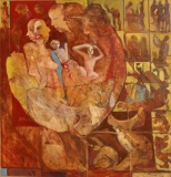 Miroslav Konrád, Sudičky, olej 130x120 cm