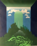 Vladimir Jackiewicz: Zelený menhir, 1980, serigrafie, rozměr rámu 64x81, signováno Cena 3.500 Kč