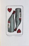 Srdcová karta, 18x10, - rám  32x23,5 cm              1.300.-